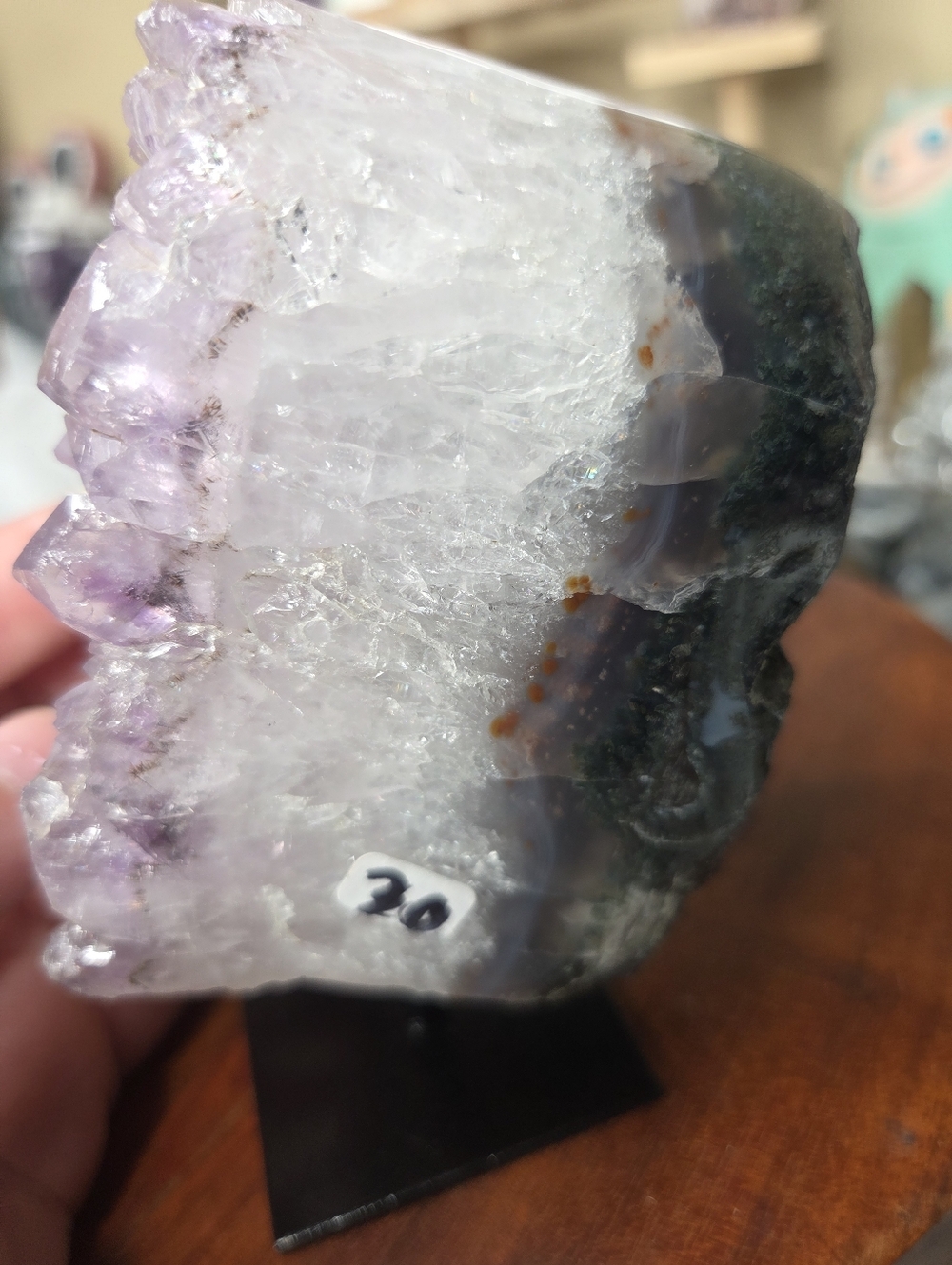 Amethyst Freeform Crystal With   Black  Stand 4 X4 - Picture 6 of 8